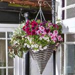 Garden Mile 14in Pinto Hanging basket Outdoor Durable Pre Lined Flower Basket For Garden Decorations, Balcony, Patio Hanging Flower Planters - Weatherproof Garden Planter