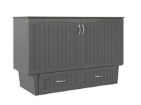 Atlantic Furniture AC5940009 Nantucket Murphy Bed Chest with Charging Station & Coolsoft Mattress, Queen, Grey