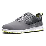 FootJoy Men's Superlites Xp Golf Shoe, Grey/Lime, 9