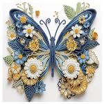 CRYSENDO DIY Diamond Crystal Painting Kit | Embroidery 3D Butterfly Diamond Painting | Mosaic Cross Stitch Full Drill Diamond Painting | Ideal for Gifts, Home Wall Decor (30X30cm)