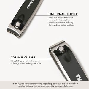 Tweezerman Stainless Steel Nail Clippers Set – 2-Piece Fingernail & Toenail