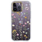 luolnh Compatible with iPhone 14 Pro Case with Flowers,for Girly Women,Shockproof Clear Floral Pattern Hard Back Cover for iPhone 14 Pro 6.1 inch 2022 (Little Green Flower)