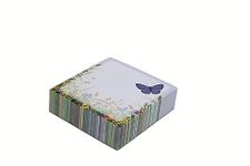 Exacompta Ref - GS025Z Desk Memo Block, 250 Printed Pages, 100mm x 100mm in Size, Great for Jotting Down Notes and Reminders, Ideal for the Home and Office, Butterfly Design