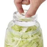 Set of 4 Pack Glass Fermentation Weights with Innovative Handle for Wide Mouth Mason Jar- Perfect for Making Pickles, Sauerkraut and Other fer