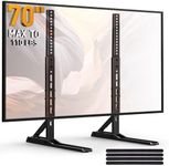 PERLESMITH Universal TV Stand Mount for 22-65 Inch TVs, Height Adjustable Table Top TV Stand, Great Load-Bearing Replacement TV Stand Leg with Tempered Glass Holds up to 110lbs, Max VESA 800 x 500mm