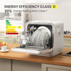 COMFEE Tabletop Dishwasher – Compact White Countertop Dishwasher