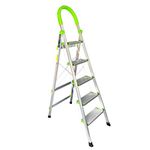 StepIt 5 Step Ladder - Portable Folding Five Step Ladders with Wide Steps | Soft Grip Step Ladders with Rubber Hand Grip | 150kg Capacity - Safety Step Ladders