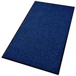 Heavy Duty Entrance Mats, Indoor and Outdoor Rubber Door Mat, Easy Clean Waterproof Anti-Slip Floor Doormat Rug, Low Profile Entrance Shoe Scraper for Entryway, Patio, Garage 47" x 31" Blue