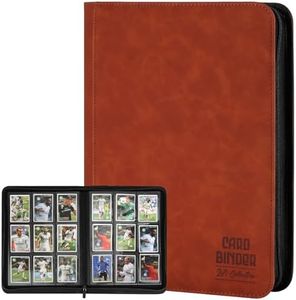 Trading Card Binder, Premium 9 Pocket Double Sided 540 Pocket PU Card Collection Binder, Collectible Trading Card Albums for MTG, TCG, Sport Card, Game Cards (Brown)