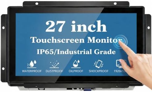 RIUIIN 27 Inch Open Frame Capacitive Touchscreen Monitor,1920x1080 Resolution 16:9 Aspect Ratio Waterproof,VESA+Panel Mount, for Kiosk, Automation, POS,Vending,HMI and Digital Signage 7x24h Work