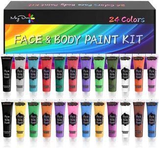 Maydear 24 Colors Liquid Face & Body Paint Kit – Non-Toxic Matte Squeeze-Tube Paints for Kids & Adults, Easy-Wash, Halloween, Cosplay & Stage Makeup
