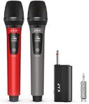 Wireless Microphones, UHF Dual Cordless Handheld Dynamic Mic with Receiver 1/4'' Plug, (160ft Range)-Auto Connect, Metal Rechargeable Karaoke Microphones for Party, Wedding, DJ, Class, Speech, Church