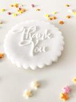 Thank You Embosser Stamp. Food Safe Acrylic Icing Fondant Cookie Embosser Stamp. Biscuit decoration for cake makers.