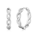 Senteria Silver Hoops Earrings for Women Hypoallergenic 925 Sterling Silver Lightweight Small Silver Twisted Hoop Earrings(20mm)