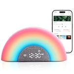 momcozy DreamSync Tech™ Baby Sound Machine, Night Light, APP Control Baby Sleep Trainer, Routine Builder, White Noise Machine with 34 Soothing Sounds, Wake Up Light Sunrise Alarm Clock,Speaker