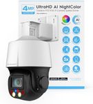 Amcrest 4MP Outdoor PTZ POE + AI IP Camera Pan Tilt Zoom (Optical 5X Motorized) Security Speed Dome, Human and Vehicle Detection, IVS, Face Detection, Auto Tracking, POE+ (802.3at) IP4M-1098EW-AI