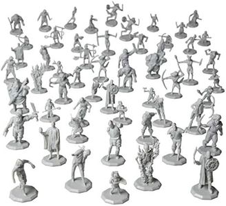 DnD Miniatures- 56 Mini Figures (28 Unique Characters) - 1" Hex-sized for D&D Dungeons and Dragons, Pathfinder, and All RPG Tabletop Games- 7 Fantasy Races - Goblins, Orcs, Gnolls, Skeletons & More
