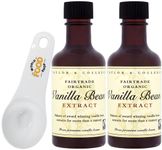 Taylor & Colledge Vanilla Bean Extract 100ml - Pack of 2 with World Food Shop Scoop | Pure Vanilla Extract | Natural Bourbon Vanilla Beans