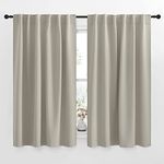 NICETOWN Blackout Curtains Window Drapes - (Natural Color) 52 inches W by 63 inches L, Set of 2, Blackout Curtain Panels for Boy's Nursery