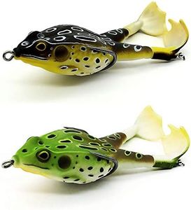 ACHUN Frog Fishing Bait Double Propeller Soft Lure Kit, Especially for Bass Freshwater Saltwater Fishing Lures