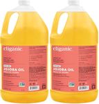 Cliganic Jojoba Oil Non-GMO, Bulk Gallon 128oz | 100% Pure for Skin, Hair & Face, Cold Pressed Natural Hexane Free - Hair Relaxer (Pack of 2)