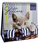 2025 Month to View Desktop Calendar Home Office Table Work Top Planner Organiser (Kitten)