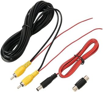 tunghey Upgraded Double-Shielded RCA Video Cable for Monitor and Backup Rear View Camera Connection 6M, AV Extension Cable with RCA Video Female to Female Coupler and Power Cable