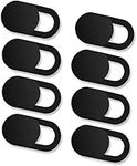 ivoler [8 Pack] Webcam Cover Slider for Privacy, 0.027in Ultra Thin Design Web Camera Cover Slide for MacBook, iPad, iPhone, Laptop, Desktop, PC, Tablet, Smartphone and More - (Black)