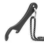 Titanium Bottle Opener Keychain, Versatile & Small Beer Bottle Opener Ring, Personalized Necklace Pendant, Gift for Dad Husband Uncle Brother Bestfriend (New Black)