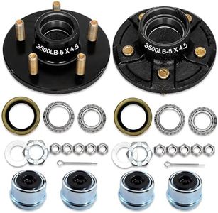 Saree 2 Sets 3500Lbs Trailer Hub Kit 5 Bolt 4.5",5 Lug Trailer Hub Fit 1-1/16" to 1-3/8" Trailer Tapered Spindle,Boat Trailer Hubs 5 Lug,Trailer Wheel Hub Kit(Only for Tapered Spindle)