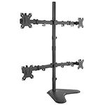 Mount-It! 4 Monitor Free Standing Desk Mount | Quad Monitor Stand | Fits Four Computer Screens 19 21 24 27 29 30 32 Inches | Heavy Duty Height Adjustable | VESA 75 100 Compatible