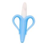 MASTELA Silicone Banana Teething Toothbrush/Teether for Baby/Toddlers/Infants (Blue, Pack of 1)