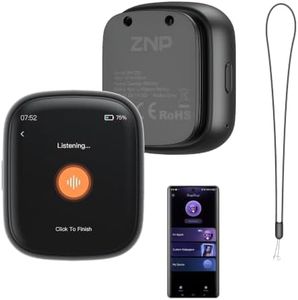 ZNP Z02 Smart AI Companion Digital Badge, HD Touch Screen Bluetooth 6.0 Translator, No Subscription Wearable AI Assistant with Meeting Minutes, Memo & Custom Wallpaper for Travel Business Daily Use