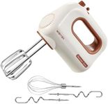 warran 300W Compact Lightweight Electric Hand Mixer, with Powerful Quiet DC Motor for Baking, Cake, Brownies, Cookie Dough, Ideal for Home Kitchen (White)