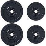 Soozier 4pc Weight Plates Gym Barbell Plates Weight Dumbbell Set for Exercise Fitting Gym Body Workout Disc Weight Plate Set 2 x 11lbs & 2 x 22lbs Black