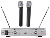 Rockville RWM1202VH VHF Wireless Dual HandHeld Microphone System/Metal Receiver