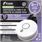 Kidde 120 V AC Talking Smoke & Carbon Monoxide Alarm with 10-Year Sealed Battery Backup, Model P4010ACSCO-C