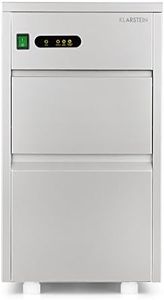 Klarstein Powericer - Macchina per Cubetti di Ghiaccio, Ice Maker Professionale, Struttura in Acciaio Inox, Compressore ad Alte Prestazioni Silenzioso, XL, 20 kg/24 h, Argento