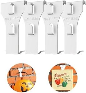 Brick Hook Clips - Bricks Hook Clip for Hanging Outdoors Wall Pictures, Metal Brick Hangers Fastener Hook Brick Clamps Brick Hooks Fireplace, Stone Hooks for Hanging Wreath Light Decorations 6 Pack