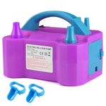 OWill Electric Balloon Pump UK,Portable Balloon Pump with Dual Nozzle Balloon Inflator (AC220-240V 600W),Balloon Machine for Fast Easy Bulk Balloons Filling (Purple)