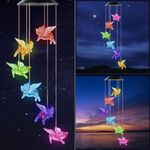 Lampelc Solar Fly Pigs Wind Chimes, Color-Changing Outdoor Decoration Waterproof LED Memorial Wind Chime Solar Powered Colorful Light for Home Party Yard Garden Decor