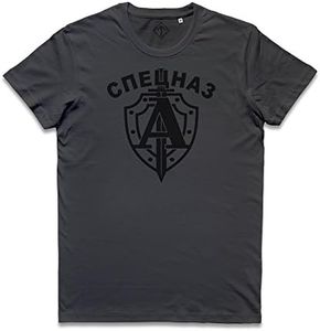 Maglietta Gruppo Alfa Spetsnaz Спецназ Альфа KGB fsb Russian Alpha Group T-Shirt (Dark Grey, S)