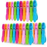 Clothes Pegs Plastic,50Pcs Plastic Socks Clips Clothes Pins,Plastic Colorful Clothespins,Heavy Duty Laundry Clothes Pins Clips,Powerful Clothes Pegs, Windproof Laundry Pegs,Clothes Drying Line Pegs