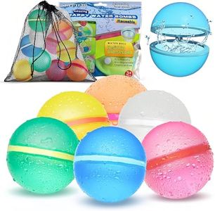Reusable Water Balloons Refillable Water Balloons Quick Fill Self-Sealing Soft Silicone Water Bombs Splash Balls for Fun Outdoor Water Fight Games Toys Summer Pool Beach Toys for Kids Ages 3+ (6 PCS)