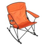 Camp&GO Soft Arm Quad Rocker Outdoor Folding Rocking Chair, Clay