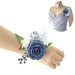 Lookein Set of 6 Bridesmaid Corsage for Wedding Flowers Shoulder Corsages Bridesmaid Wedding Gift Corsage Wristlet for Prom for Wedding Ceremony, Dusty Blue