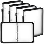 Teling 4 Pcs Zipper Binder with 3 Ring Zipper 1.5 Inch Binder, Refillable Plastic Clear Binder File Organizer Planner for Projects, Assignments, Memos, School Work, 13.2 x 10 Inch (Clear)