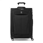 Travelpro Maxlite 5 Softside Expandable Checked Luggage with 4 Spinner Wheels, Lightweight Suitcase, Men and Women, Black, Checked Medium 25-Inch