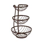 Spectrum Diversified A57024 Kitchen Countertop Organizer 3 Tier Server Tray Stand Fruit Basket Display, Steel, Bronze