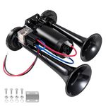 12V 150DB Air Horn for Truck for Train, Car Horns Loud Truck Horn Air Horn with Compressor for Truck Boat Train Speaker Cars Van Ship (Black)